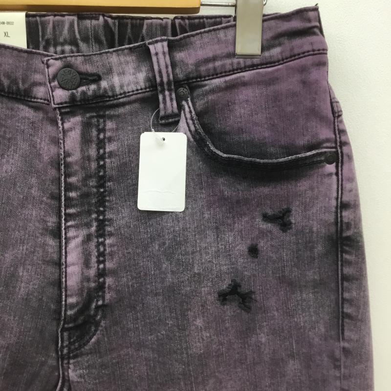 ビッグジョン Big John パンツ デニム、ジーンズ タグ付 XL ダメージ加工 紫 / パープル /  メンズ USED 古着 中古 10073508