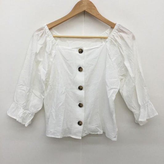 ローリーズファーム LOWRYS FARM カットソー 七分袖 FREE 無地 白 / ホワイト /  レディース USED 古着 中古 10073531