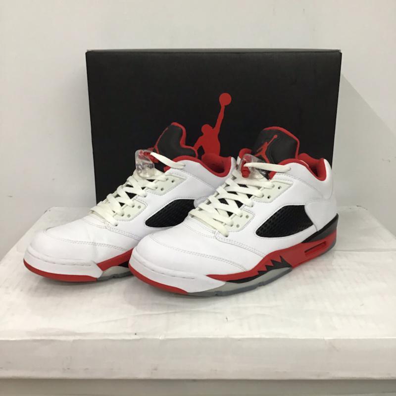 ナイキ NIKE スニーカー スニーカー 819171 101 AIR JORDAN 5 RETRO LOW エアジョーダン 28.5cm 箱有 28.5cm ワンポイント 白 / ホワイト / X 黒 / ブラック / X 赤 / レッド /  メンズ USED 古着 中古 10073554