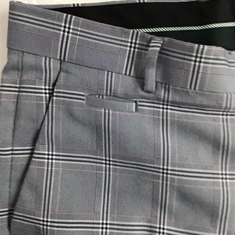 ザラ ZARA パンツ スラックス チェック 白 / ホワイト / X 灰 / グレー / X 桃 / ピンク / X 紺 / ネイビー /  メンズ USED 古着 中古 10073567