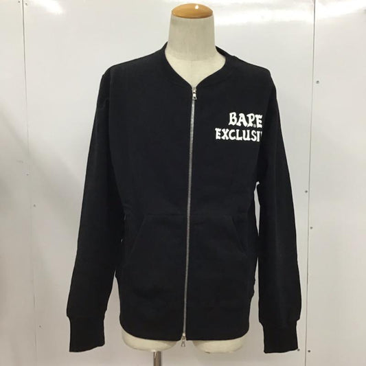 アベイシングエイプ A BATHING APE ジャケット、上着 ジャンパー、ブルゾン ジップアップ スウェット 裏起毛 M ロゴ、文字 黒 / ブラック /  メンズ USED 古着 中古 10073587