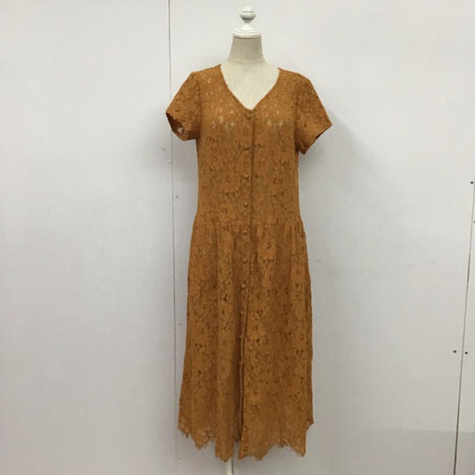 マウジー MOUSSY ワンピース ロングスカート 0109AB30-5850 半袖 FREE レース柄 橙 / オレンジ /  レディース USED 古着 中古 10073618