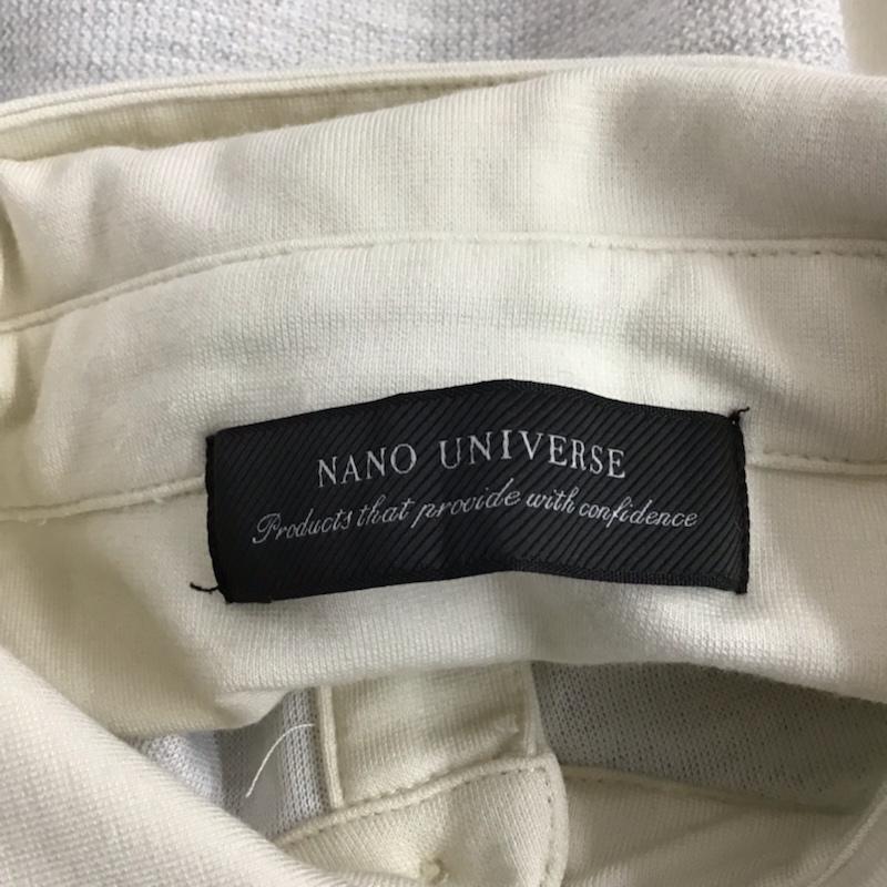 ナノユニバース nano・universe ポロシャツ 半袖 668-0124036 ルーピング切替撚り杢ポロシャツ M 無地 アイボリー / アイボリー /  メンズ USED 古着 中古 10073666