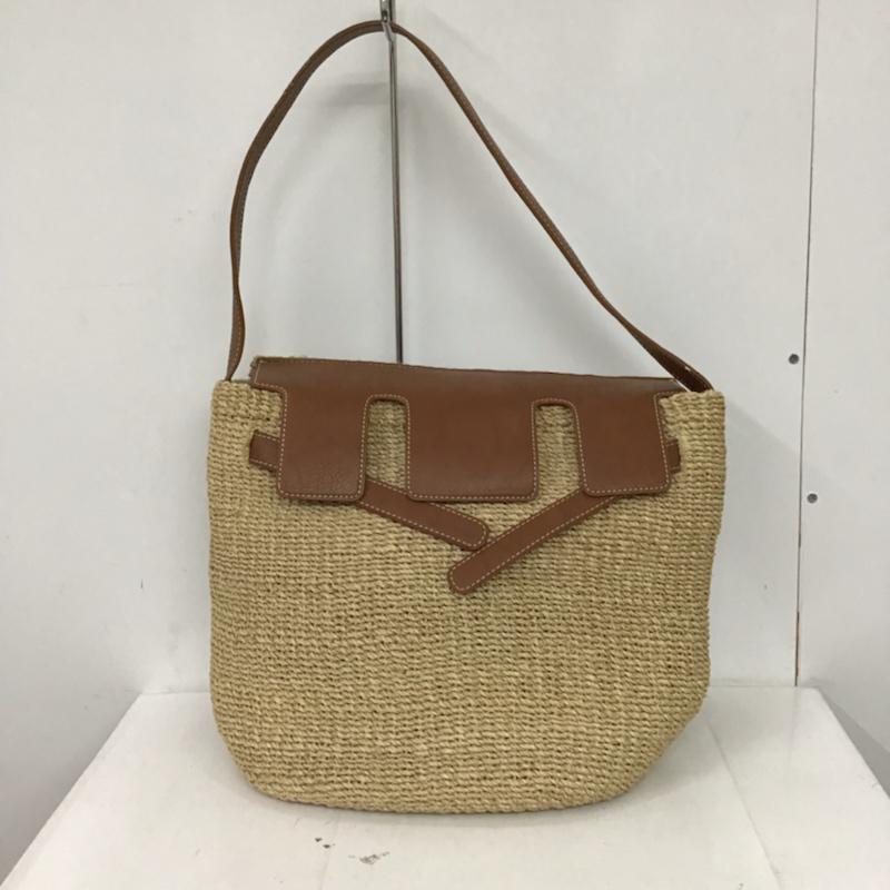 シー SEA ショルダーバッグ ショルダーバッグ ショルダーラウンドカゴバッグ 無地 茶 / ブラウン / X ベージュ / ベージュ /  レディース USED 古着 中古 10073718