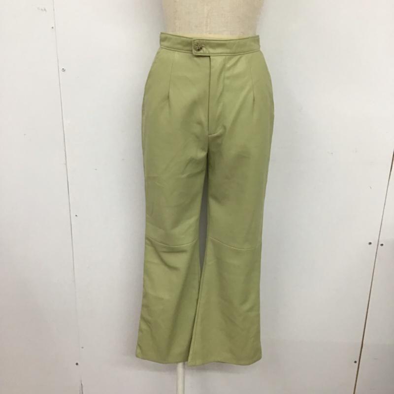 スライ SLY ボトムス ボトムス 030DAM31-2760 SKIN LEATHER トラウザーズ 0 無地 薄緑 / ライトグリーン /  レディース USED 古着 中古 10073909