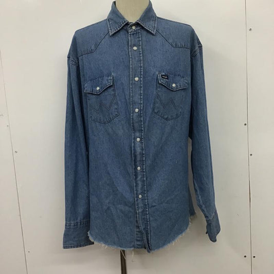 オールドパーク OLD PARK シャツ、ブラウス 長袖 デニムシャツ Wrangler XL 無地 インディゴ / インディゴ /  メンズ USED 古着 中古 10074093
