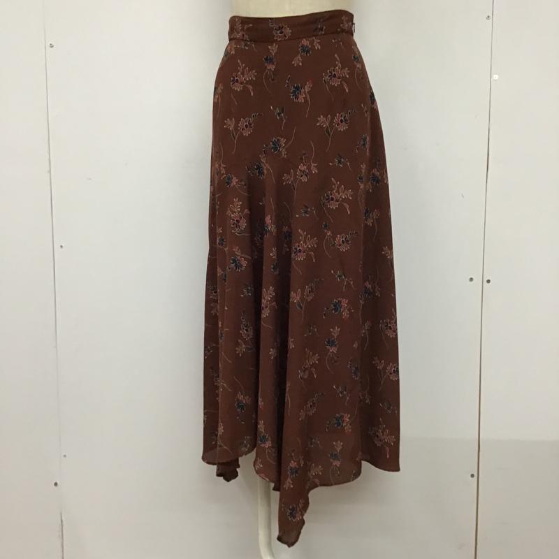 マウジー MOUSSY スカート ロングスカート 010BAV30-6680 FLOWER ASYMMETRY スカート 1 総柄 X 花柄 茶 / ブラウン /  レディース USED 古着 中古 10074119