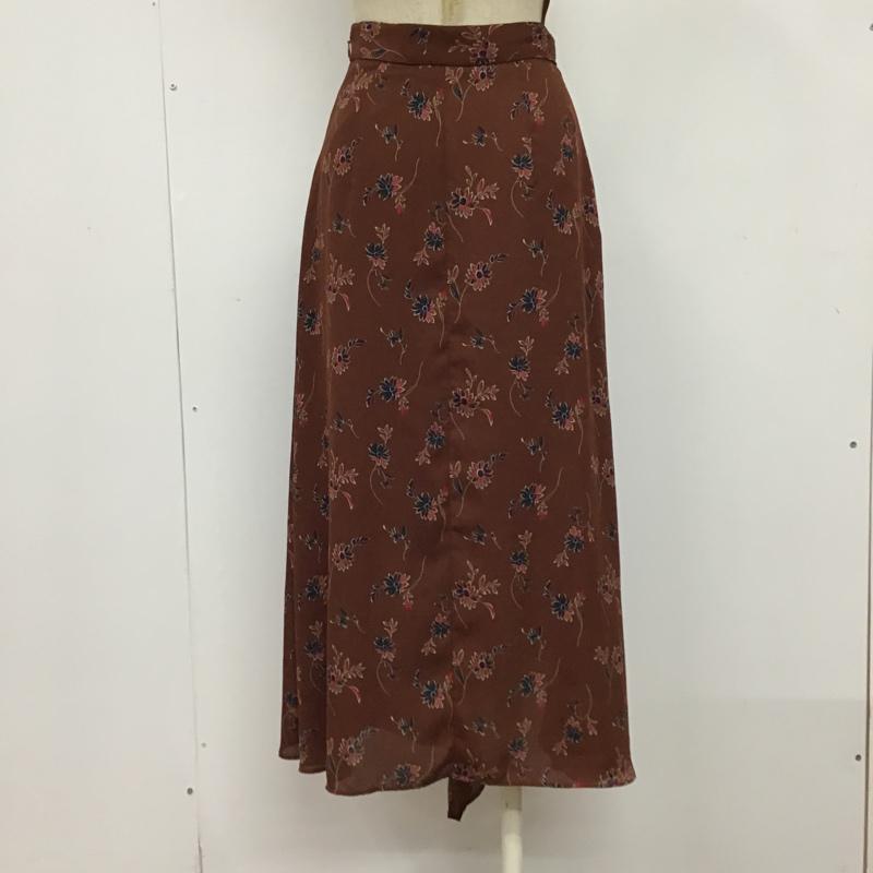マウジー MOUSSY スカート ロングスカート 010BAV30-6680 FLOWER ASYMMETRY スカート 1 総柄 X 花柄 茶 / ブラウン /  レディース USED 古着 中古 10074119