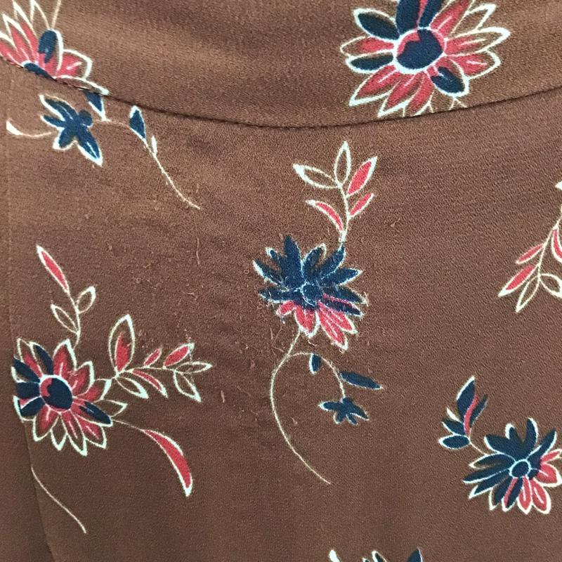 マウジー MOUSSY スカート ロングスカート 010BAV30-6680 FLOWER ASYMMETRY スカート 1 総柄 X 花柄 茶 / ブラウン /  レディース USED 古着 中古 10074119