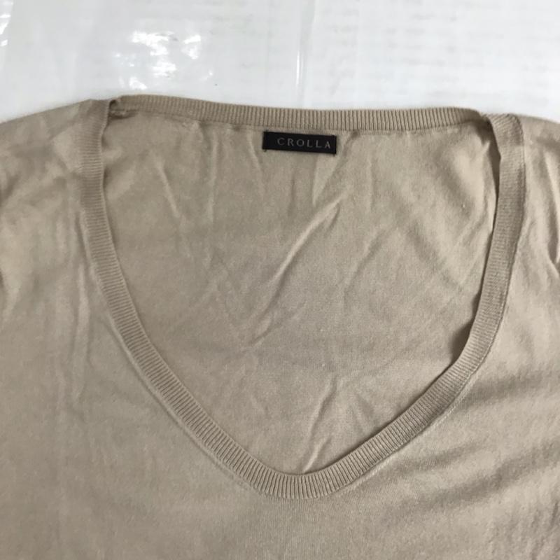 クローラ crolla カットソー 長袖 M 無地 ベージュ / ベージュ /  レディース USED 古着 中古 10074169