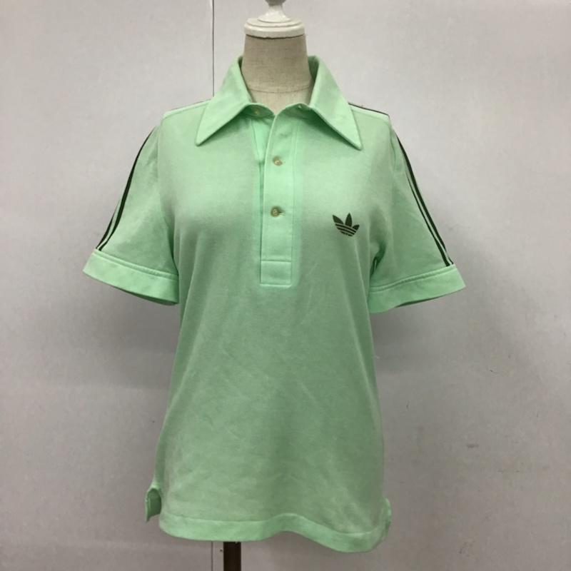 アディダス adidas ポロシャツ 半袖 1 無地 薄緑 / ライトグリーン /  レディース USED 古着 中古 10074189