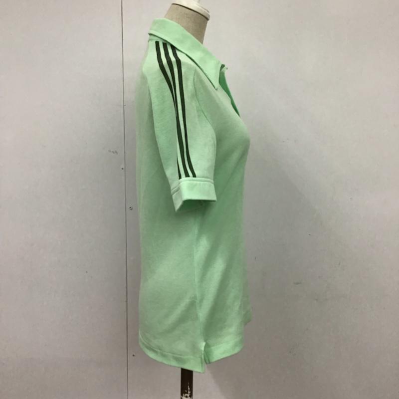 アディダス adidas ポロシャツ 半袖 1 無地 薄緑 / ライトグリーン /  レディース USED 古着 中古 10074189