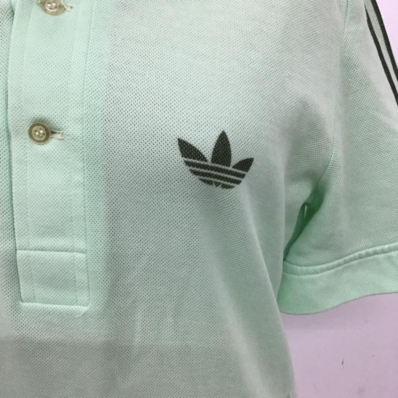 アディダス adidas ポロシャツ 半袖 1 無地 薄緑 / ライトグリーン /  レディース USED 古着 中古 10074189