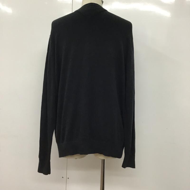 トミーヒルフィガー TOMMY HILFIGER ニット、セーター 長袖 L 無地 紺 / ネイビー /  メンズ USED 古着 中古 10074201
