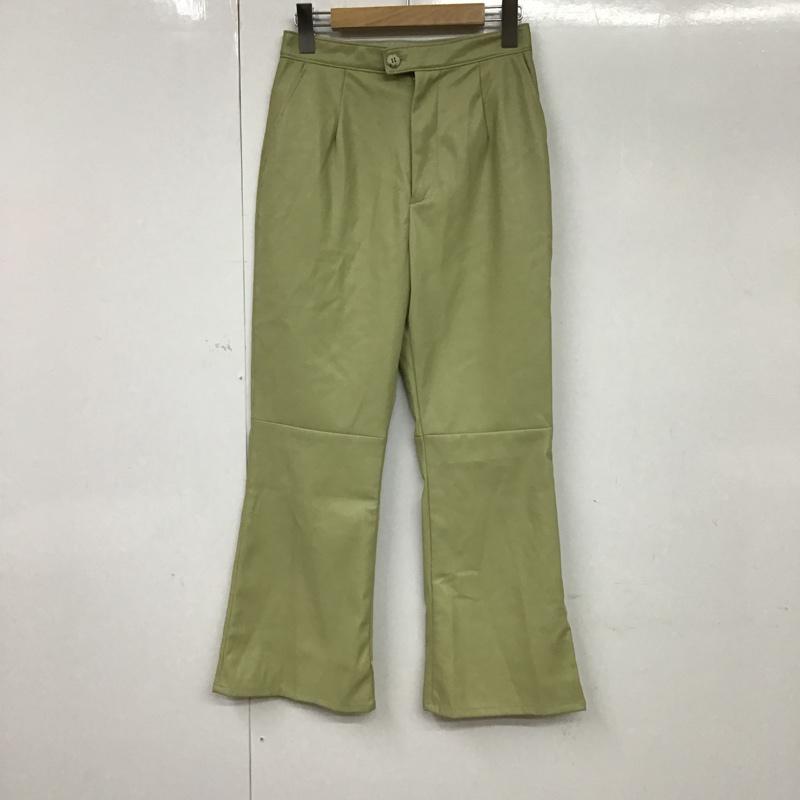 スライ SLY ボトムス ボトムス 030DAM31-2760 フレア SKIN LEATHER トラウザーズ 1 無地 薄緑 / ライトグリーン /  レディース USED 古着 中古 10074333