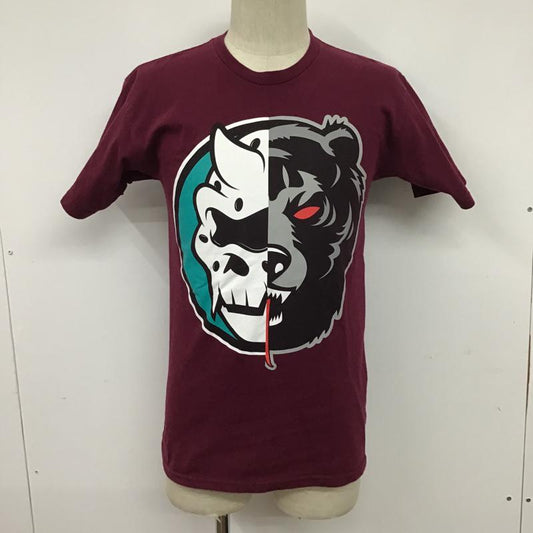 ミシカ MISHKA Tシャツ 半袖 S プリント えんじ / ワインレッド /  メンズ USED 古着 中古 10074556