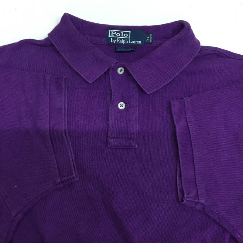 ポロラルフローレン POLO RALPH LAUREN ポロシャツ 半袖 XL 無地 紫 / パープル /  メンズ USED 古着 中古 10075074