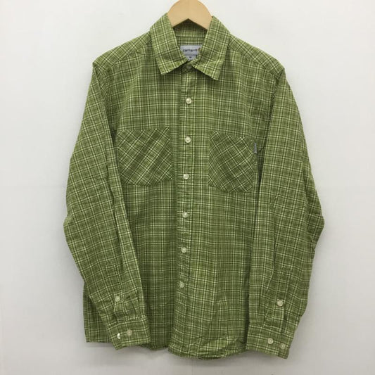 カーハート Carhartt シャツ、ブラウス 長袖 M チェック 黄緑 / イエローグリーン /  メンズ USED 古着 中古 10075156