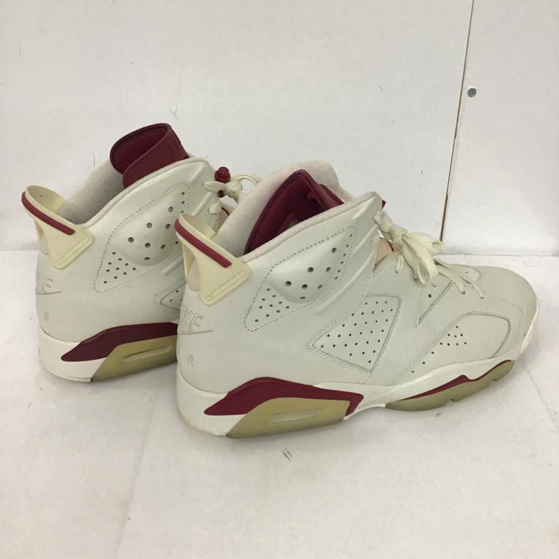 ナイキ NIKE スニーカー スニーカー 384664 116 AIR JORDAN 6 RETRO MAROON 28.5cm 箱有 28.5cm ロゴ、文字 白 / ホワイト / X えんじ / ワインレッド /  メンズ USED 古着 中古 10075187