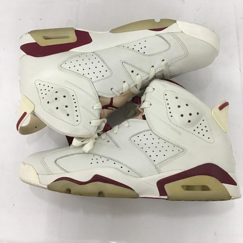 ナイキ NIKE スニーカー スニーカー 384664 116 AIR JORDAN 6 RETRO MAROON 28.5cm 箱有 28.5cm ロゴ、文字 白 / ホワイト / X えんじ / ワインレッド /  メンズ USED 古着 中古 10075187