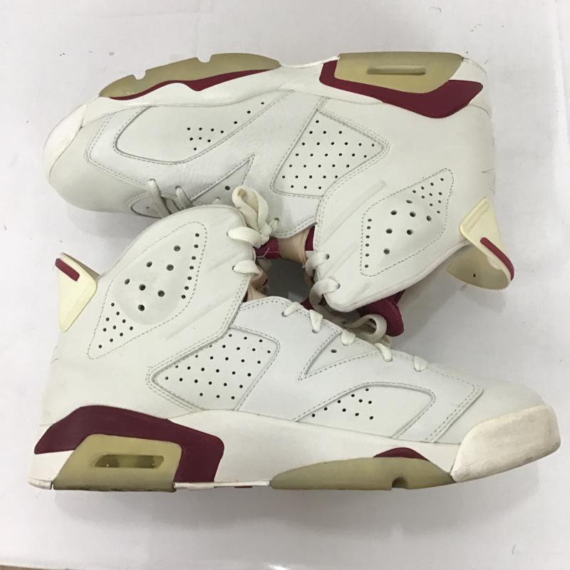 ナイキ NIKE スニーカー スニーカー 384664 116 AIR JORDAN 6 RETRO MAROON 28.5cm 箱有 28.5cm ロゴ、文字 白 / ホワイト / X えんじ / ワインレッド /  メンズ USED 古着 中古 10075187