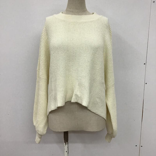 ジーナシス JEANASIS ニット、セーター 長袖 JS063086TP FREE 無地 白 / ホワイト /  レディース USED 古着 中古 10075296