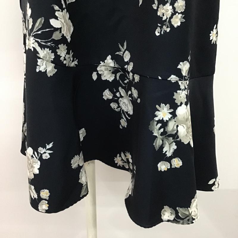 マーキュリーデュオ MERCURYDUO ワンピース ひざ丈スカート 001660302901 七分袖 FREE 花柄 紺 / ネイビー /  レディース USED 古着 中古 10075560