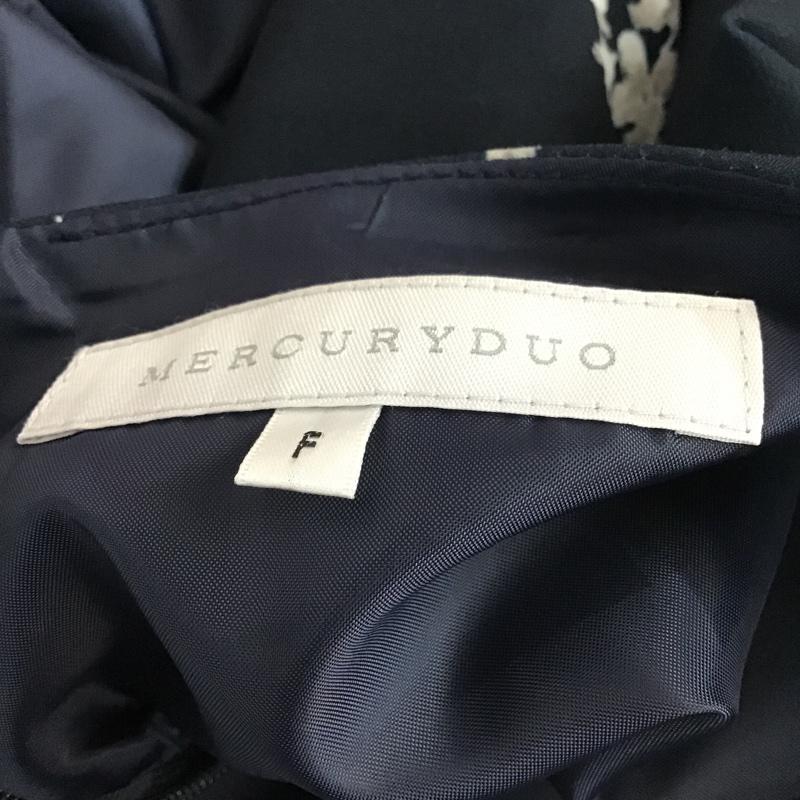 マーキュリーデュオ MERCURYDUO ワンピース ひざ丈スカート 001660302901 七分袖 FREE 花柄 紺 / ネイビー /  レディース USED 古着 中古 10075560