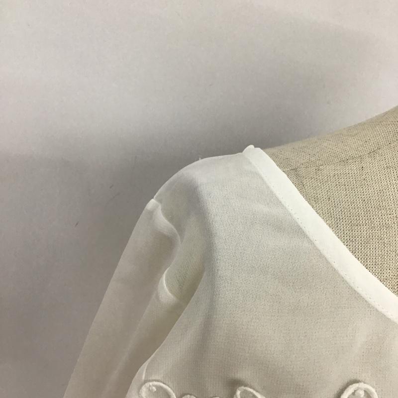 リエンダ rienda カットソー 長袖 1108S880-0410 レース シフォンコンビTOP FREE レース柄 白 / ホワイト /  レディース USED 古着 中古 10075569