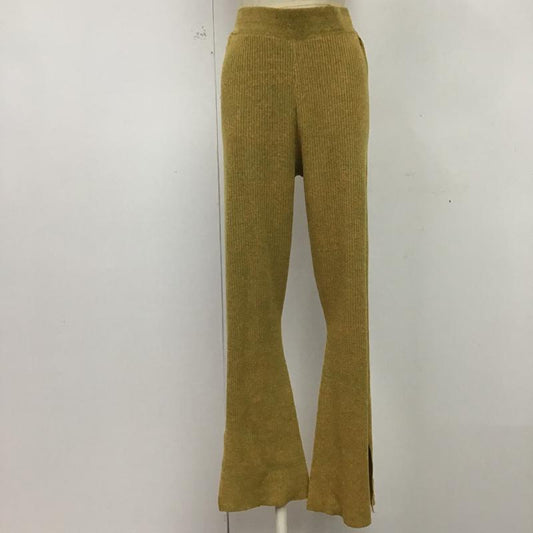 古着 USED ボトムス ボトムス リブ ニットパンツ 裾スリット FREE  橙 / オレンジ / X 緑 / グリーン /  レディース USED 古着 中古 10075580