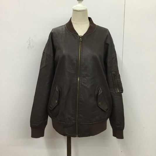 ダブルクローゼット w closet ジャケット、上着 ジャンパー、ブルゾン 283937 フェイクレザー FREE 無地 ダークブラウン / ダークブラウン /  レディース USED 古着 中古 10075745