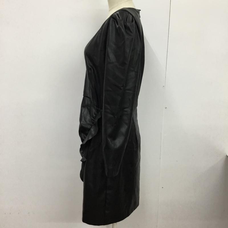 ザラ ZARA ワンピース ひざ丈スカート L 無地 黒 / ブラック /  レディース USED 古着 中古 10075820