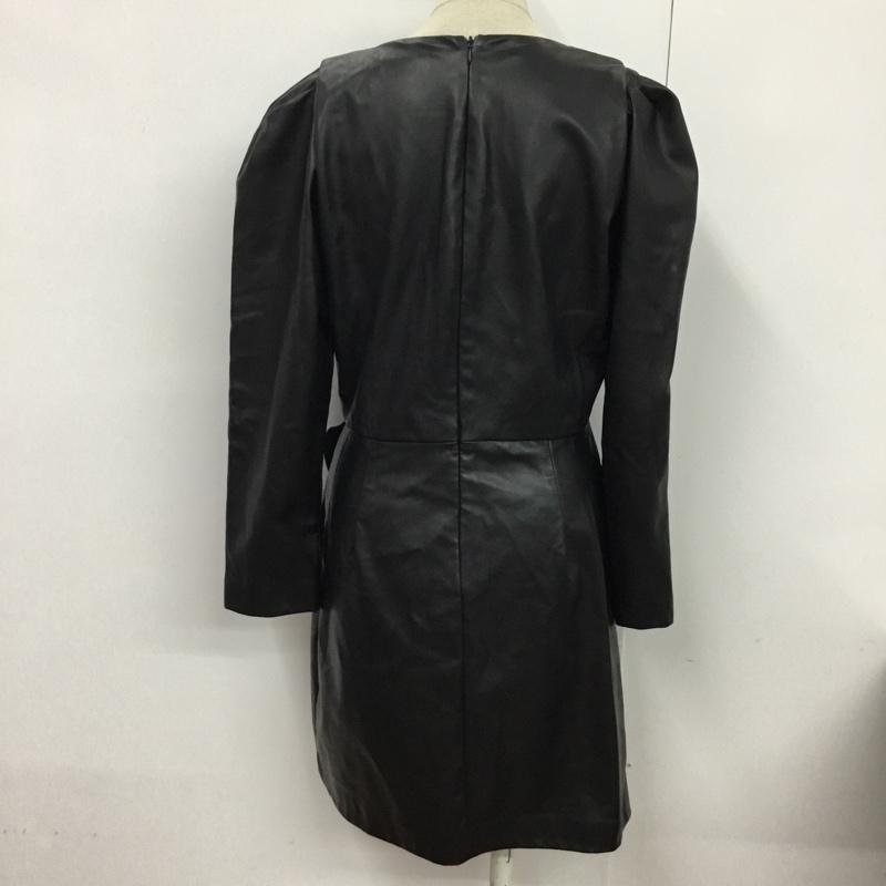 ザラ ZARA ワンピース ひざ丈スカート L 無地 黒 / ブラック /  レディース USED 古着 中古 10075820