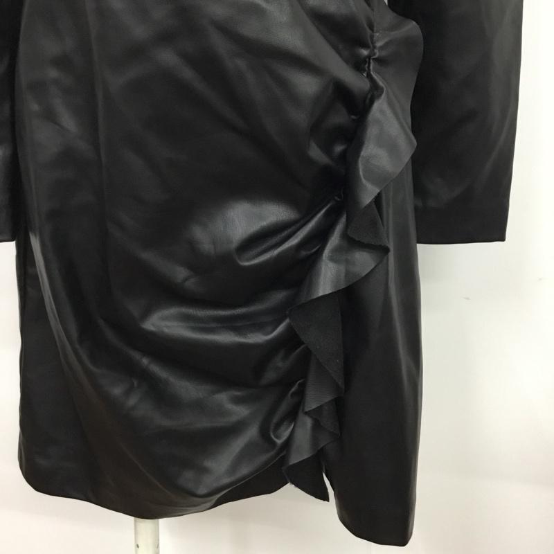 ザラ ZARA ワンピース ひざ丈スカート L 無地 黒 / ブラック /  レディース USED 古着 中古 10075820