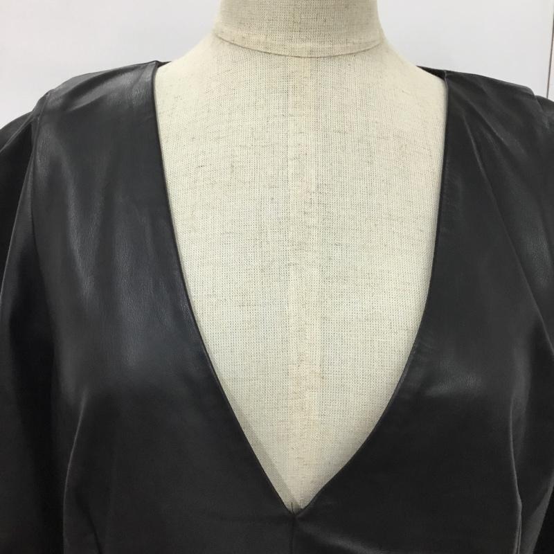 ザラ ZARA ワンピース ひざ丈スカート L 無地 黒 / ブラック /  レディース USED 古着 中古 10075820