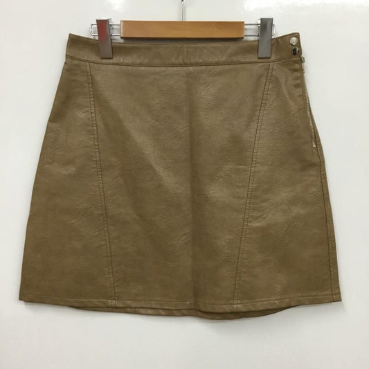 ザラベーシック ZARA BASIC スカート ミニスカート M 無地 茶 / ブラウン /  レディース USED 古着 中古 10075823