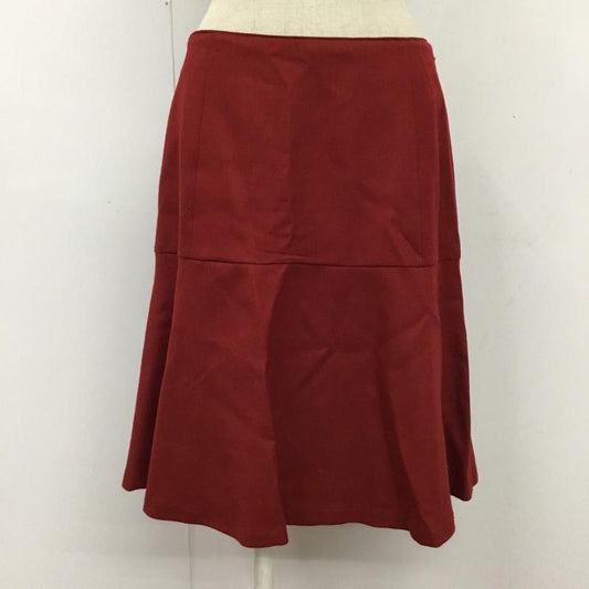 イネド INED スカート ひざ丈スカート 27-54152502 ウール 無地 えんじ / ワインレッド /  レディース USED 古着 中古 10075932