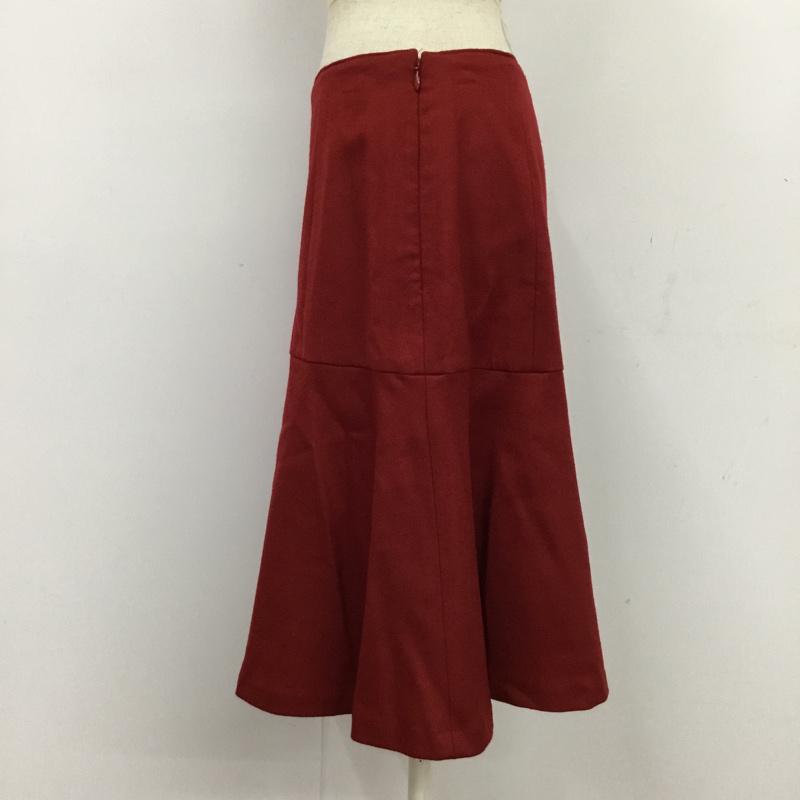 イネド INED スカート ひざ丈スカート 27-54152502 ウール 無地 えんじ / ワインレッド /  レディース USED 古着 中古 10075932