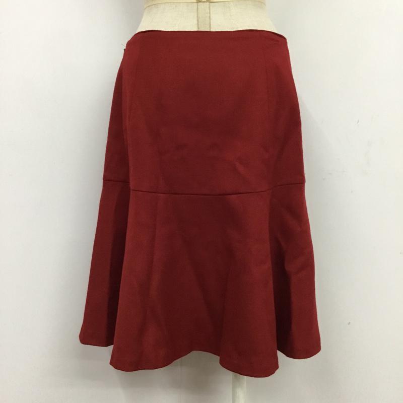 イネド INED スカート ひざ丈スカート 27-54152502 ウール 無地 えんじ / ワインレッド /  レディース USED 古着 中古 10075932