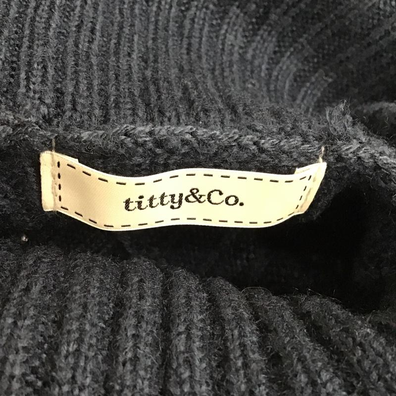 ティティーアンドコー titty&Co. ワンピース ひざ丈スカート 042-316-462 ニット S 無地 紺 / ネイビー /  レディース USED 古着 中古 10076188