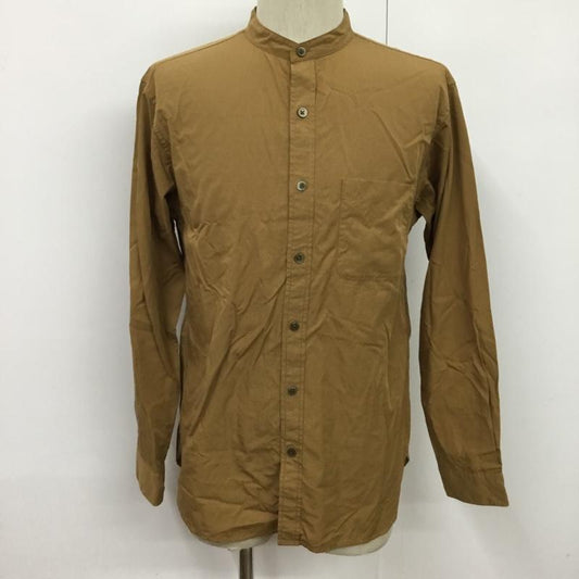 グローバルワーク GLOBAL WORK シャツ、ブラウス 長袖 GW218104AD バンドカラー S 無地 茶 / ブラウン /  メンズ USED 古着 中古 10076244