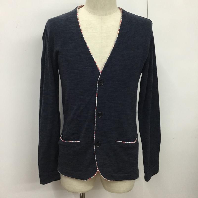シップスジェットブルー SHIPS JET BLUE カーディガン 長袖 122-40-0002 Vネック M 無地 紺 / ネイビー /  メンズ USED 古着 中古 10076317
