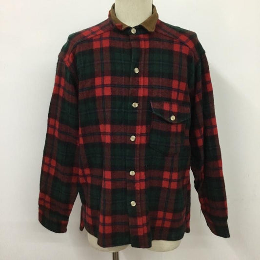 ウールリッチ WOOLRICH シャツ、ブラウス 長袖 エルボーパッチ チェック 赤 / レッド / X 緑 / グリーン / X 黒 / ブラック / X 青 / ブルー /  メンズ USED 古着 中古 10076335