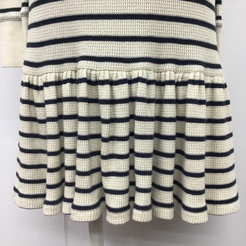 ポロラルフローレン POLO RALPH LAUREN ワンピース ひざ丈スカート 211525985001 サーマル ワッフル 長袖 S ボーダー柄 オフホワイト / オフホワイト / X 紺 / ネイビー /  レディース USED 古着 中古 10076693