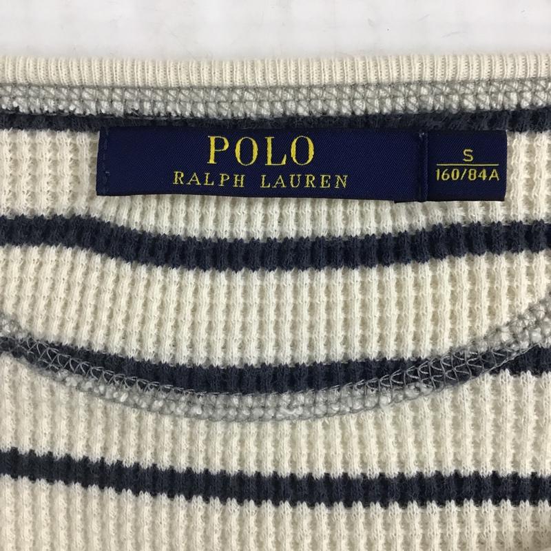 ポロラルフローレン POLO RALPH LAUREN ワンピース ひざ丈スカート 211525985001 サーマル ワッフル 長袖 S ボーダー柄 オフホワイト / オフホワイト / X 紺 / ネイビー /  レディース USED 古着 中古 10076693