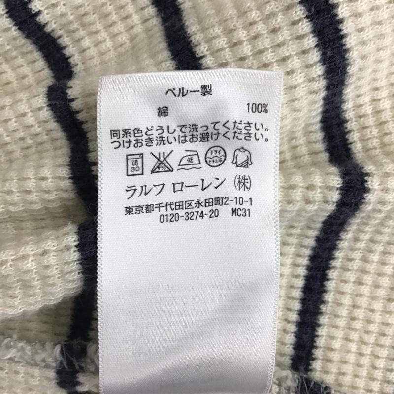 ポロラルフローレン POLO RALPH LAUREN ワンピース ひざ丈スカート 211525985001 サーマル ワッフル 長袖 S ボーダー柄 オフホワイト / オフホワイト / X 紺 / ネイビー /  レディース USED 古着 中古 10076693