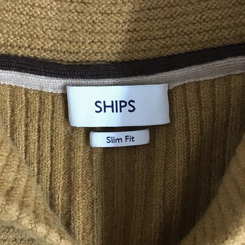 シップス SHIPS カーディガン 長袖 L 無地 マスタード / マスタード /  メンズ USED 古着 中古 10076793