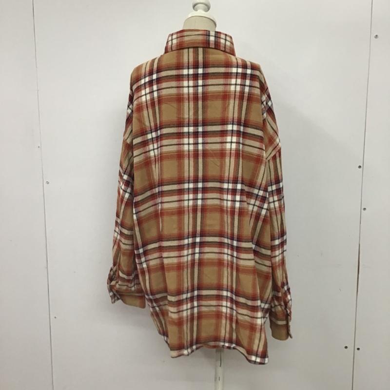 ローリーズファーム LOWRYS FARM シャツ、ブラウス 長袖 LFM60004AD オーバーサイズ M チェック 白 / ホワイト / X 黒 / ブラック / X ベージュ / ベージュ / X 赤 / レッド /  レディース USED 古着 中古 10076812