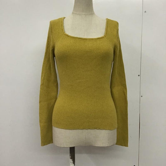 ローリーズファーム LOWRYS FARM カットソー 長袖 LF619143TS スクエアネック リブ M 無地 マスタード / マスタード /  レディース USED 古着 中古 10076849