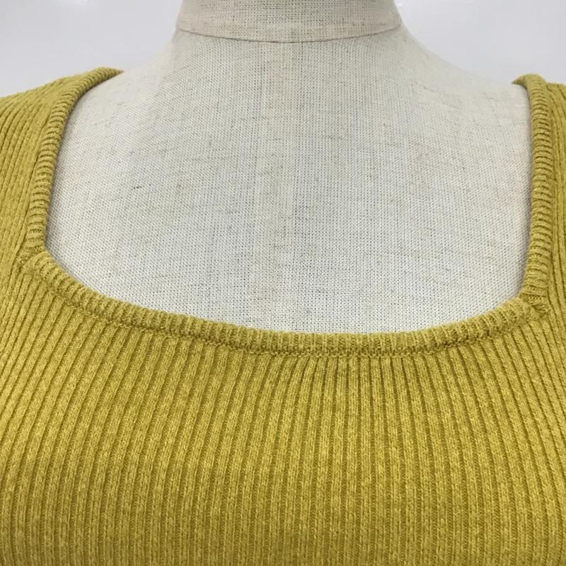 ローリーズファーム LOWRYS FARM カットソー 長袖 LF619143TS スクエアネック リブ M 無地 マスタード / マスタード /  レディース USED 古着 中古 10076849